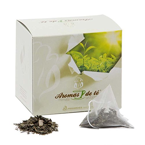 Aromas de Té - Té Verde de Aloe Vera en Bolsitas Efecto Digestivo y Aroma Fresco y Suave con Trozos de Piña Propiedades Protectoras de la Flora Intestinal, 20 Pirámides