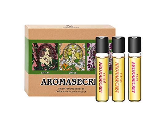 AROMASECRET Aceite de perfume para mujer 5 ml roll-on miniatura – Nueva Concepción de Perfume (GIFT SET)