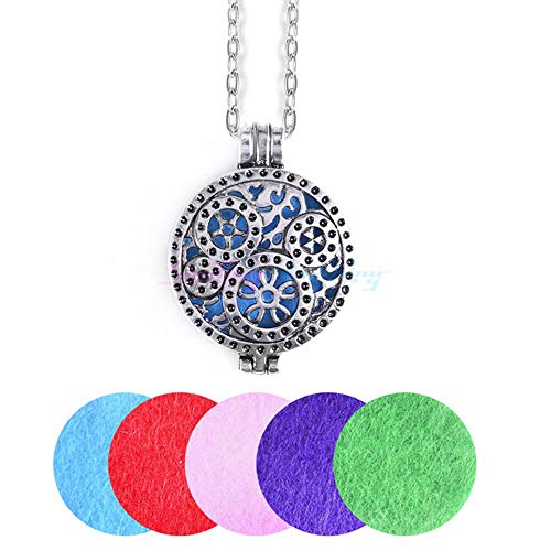 Aromaterapia Aceite Esencial Difusor Collar Collar Difusor De Aceite Esencial Con Colgante De Aromaterapia De Bronce Antiguo De 1 Pieza Para Regalo Con Almohadillas De Fieltro Y Chian Gratis
