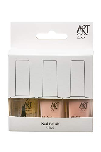 Art 2C - Esmaltes de uñas clásicos en tonos innovadores, 3 unidades de 12 ml, 3 tonos nude