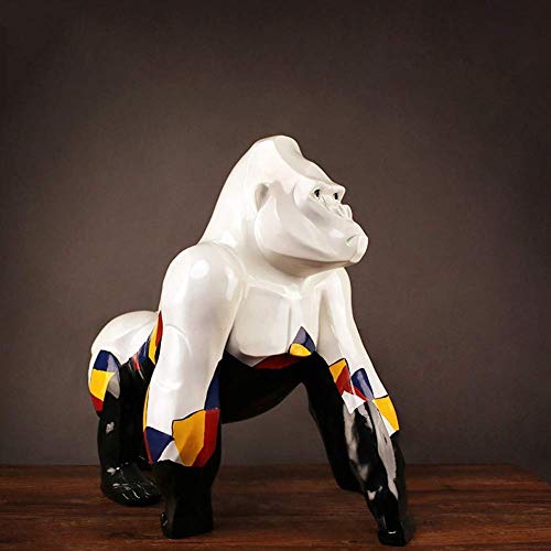 Artesanías 60 * 27 * 50cm Adornos de Estatua Abstracta de Gorila Figura Animal Escultura de Resina para Decoración del Hogar de Bar de Oficina Regalos (A)