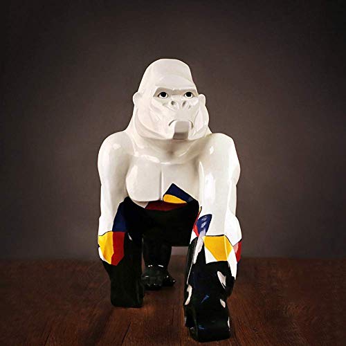 Artesanías 60 * 27 * 50cm Adornos de Estatua Abstracta de Gorila Figura Animal Escultura de Resina para Decoración del Hogar de Bar de Oficina Regalos (A)