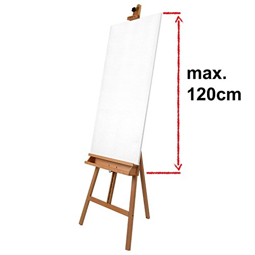 Artina - Caballete de Madera Barcelona - Madera Maciza Altura MAX. Lienzo: 120 cm - Altura: 225 cm - Caballete de Estudio