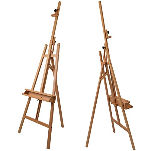 Artina - Caballete de Madera Barcelona - Madera Maciza Altura MAX. Lienzo: 120 cm - Altura: 225 cm - Caballete de Estudio