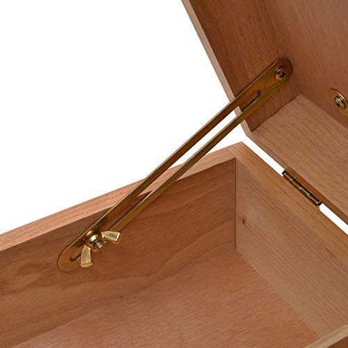 Artina Nancy Caballete de pintura de mesa profesional Maletín madera haya 3 compartimentos Asa para llevar Lienzos 66 cm