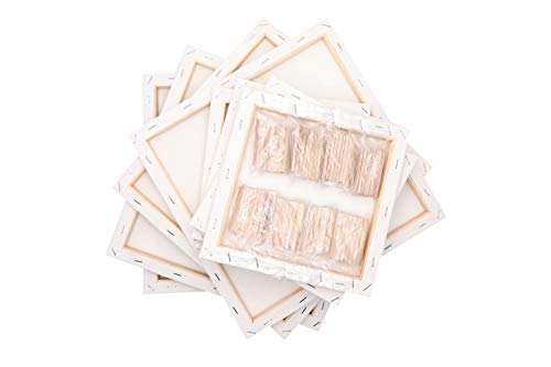 Artme Lienzos preestirados 8 piezas (20x20CM-4pk, 30x30CM-4pk) de artista/ 280GSM 100% algodón/blanco/triple imprimado/libre de ácido/grano medio/ 1.7cm - acrílico/aceite
