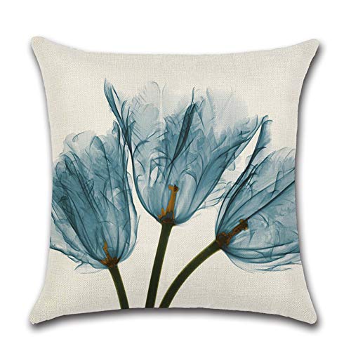 Artscope Set de 4,Funda de Cojín 45x45cm,Funda de Almohada para Cojín Cuadrado Algodón Lino para Sofá Cama Decoración para Hogar (Flor de Fantasia)