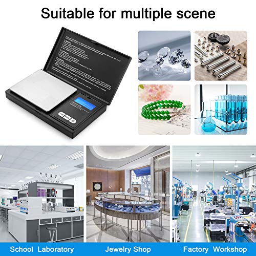 Ascher 200X0.01G, Balanza de Bolsillo Digital, Digital de Bolsillo Para Joyería/Cocina con Pantalla LCD