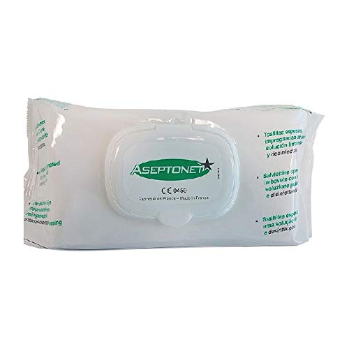 Aseptonet - Paquete de 100 toallitas gruesas limpiadoras desinfectantes