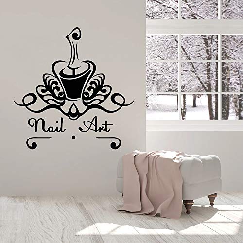 ASFGA Nordic Fancy Beauty Makeup Tools Decal Sticker de Pared Art Beauty Salon Wall Decal Mural Beauty Vinyl Wallpaper Nuevo Nail Studio Club Hair Salon Glass Sticker 74 x 75 cm
