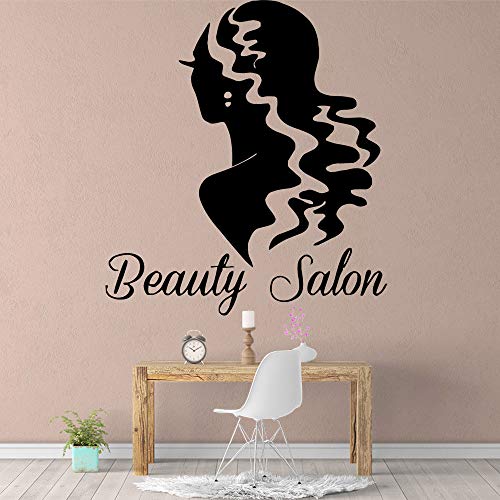 ASFGA Nordic Fancy Beauty Makeup Tools Decal Wall Sticker Art Beauty Salon Wall Decal Mural Beauty Vinyl Wallpaper Nuevo Nail Studio Club Hair Salon Glass Sticker 86x96cm