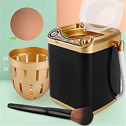 AShangMao Mini Beauty Blender Lavadora, Maquillaje Cepillo Limpiador Spinner Machine, Multifuncional Mini Kids Electric Lavadora Juguete Belleza Esponja Cepillos Lavadora (Negro)
