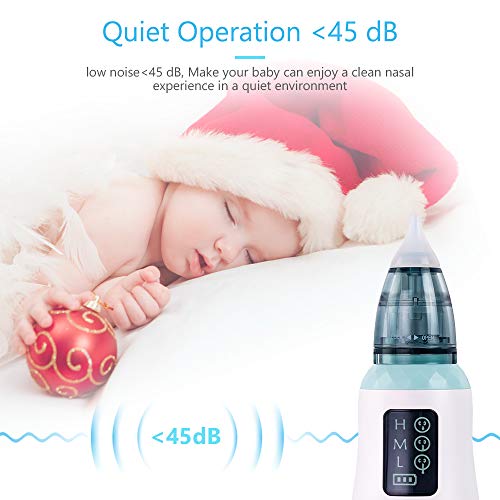 Aspirador nasal, limpiador de nariz de carga USB Ultpeak con 3 niveles de succión, removedor de cera del oído con 3 boquillas de lechón reutilizables para bebés y niños pequeños