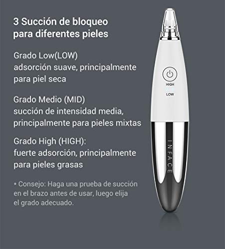 Aspiradora eléctrica MIJIA InFace Blackhead Remover con 2 modos para mujeres Hombre Cara Nariz Limpieza profunda