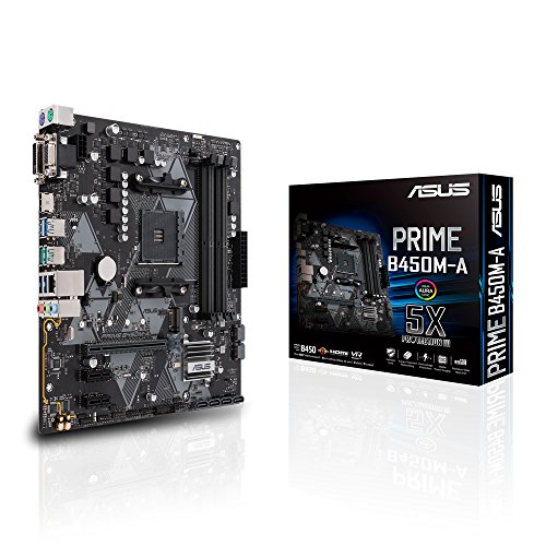 ASUS PRIME B450M-A - Placa base AMD AM4 mATX con conector Aura Sync RGB, DDR4 3200 MHz, M.2, HDMI 2.0b, SATA 6 Gbps y USB 3.1 Gen. 2, soporta Ryzen 3000