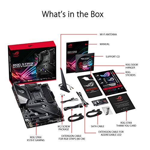 ASUS ROG Strix X570-E Gaming - Placa Base Gaming AMD AM4 X570 ATX con PCIe 4.0, Aura Sync RGB led, 2.5 Gbps y Intel Gigabit LAN, Wi-Fi 6 (802.11ax), Dual M.2, SATA 6Gb/s, soporta Ryzen 3000