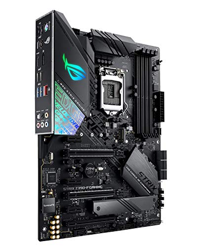 ASUS ROG STRIX Z390-F Gaming - Placa base Gaming ATX Intel de 8a y 9a gen, LGA 1151 con Iluminación RGB Aura Sync, OC por IA, DDR4 4266 MHz+, 2 M.2 con disipación, SATA 6Gbps, HDMI y USB 3.1 Gen. 2