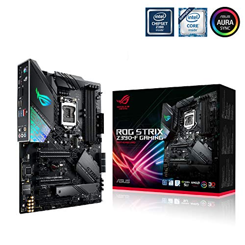 ASUS ROG STRIX Z390-F Gaming - Placa base Gaming ATX Intel de 8a y 9a gen, LGA 1151 con Iluminación RGB Aura Sync, OC por IA, DDR4 4266 MHz+, 2 M.2 con disipación, SATA 6Gbps, HDMI y USB 3.1 Gen. 2