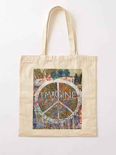 Atarahavenue John Czechoslovakia Lennon Prague Johndouglas Douglas Peace Imagine Tote Cotton Very Bag | Bolsas de supermercado de lona Bolsas de mano con asas Bolsas de algodón duraderas