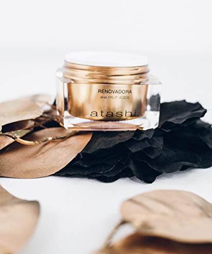Atashi Antiedad - Crema Renovadora AHA Fruit Acids | Repara y Renueva ADN Celular | Efecto Anti-Estrés y Calmante | Con Ácido Glicólico y Vitamina E | Apto Para Pieles Sensibles y Secas - 50ml