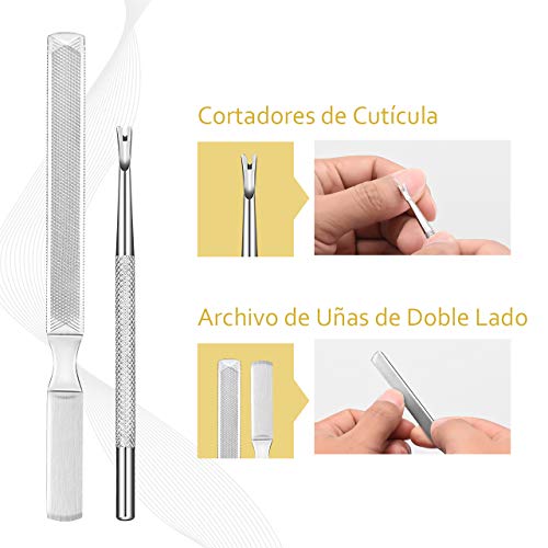 ATMOKO Alicates Cortaúñas Profesional 5 en 1 , Pinzas para Uñas Gruesas y Duras, Paroniquia, Onicomicosis, Hongos en las Uñas, Pedicura y Herramientas de Manicura, Preciso y Seguro