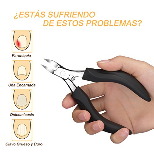 ATMOKO Alicates Cortauñas Profesional, Pinzas para Uñas Gruesas y Duras, Paroniquia, Onicomicosis, Hongos en Las Uñas, Pedicura y Herramientas de Manicura, Preciso y Seguro.