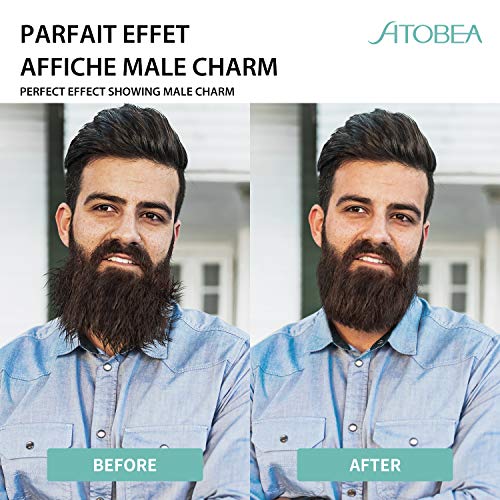 Ato Bea Barba Cepillo Alisador de Pelo, Profesional Eléctrico Multifuncional Anti-escaldado Beard Straightener con 2 Temperatura Ajustable, Plancha de Pelo Rápida Para Barbas y Cabellos