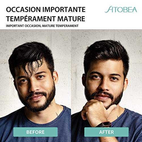 Ato Bea Barba Cepillo Alisador de Pelo, Profesional Eléctrico Multifuncional Anti-escaldado Beard Straightener con 2 Temperatura Ajustable, Plancha de Pelo Rápida Para Barbas y Cabellos