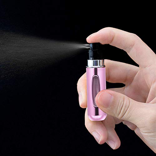 Atomizador Perfume Recargable, Joeyer 5 Pieza 5 ml Botella Vacío Pulverizador Viaje Vaporizador Perfume Portatil para Viaje