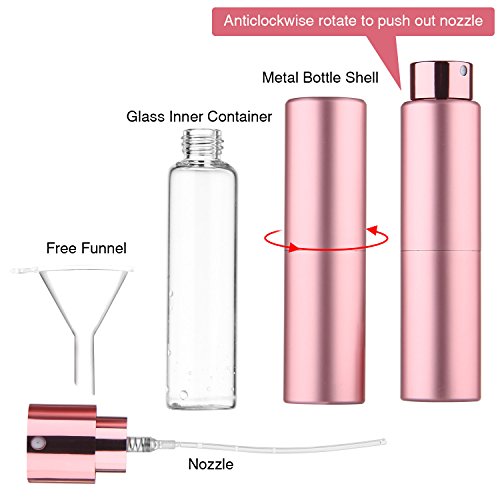 Atomizador Perfume Recargable, Vaporizador Perfume Portatil para Viaje, Botella de Spray Perfume con Mini Embudos, Prueba de Fugas, 1Pcs 20ML (rojo)