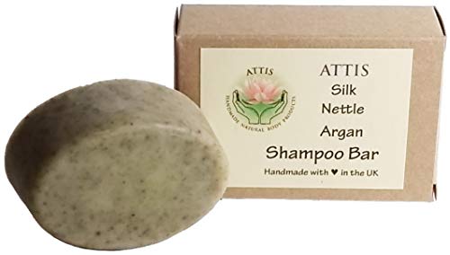 ATTIS - Champú hecho a mano de seda con arcilla de bentonita de calcio, árbol de té y semillas de zanahoria, aceites esenciales de gel de aloe vera, sin sulfato, para hombres y mujeres veganos
