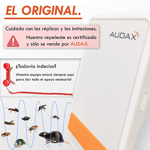 AUDAX Repelente Ultrasónico Mosquitos 2019 Control de Plagas para Las Moscas, Cucarachas, Arañas, Hormigas, Ratas y Ratones, Insectos Antimosquitos Eléctrico Extra Fuerte para Interiores (2-Pack)
