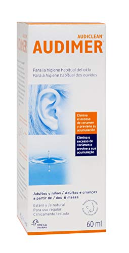 Audimer Spray Higiene Habitual del Oído Elimina Exceso de Cera y Previene la Acumulación de Cerumen Apto Uso Diario, 60 ml