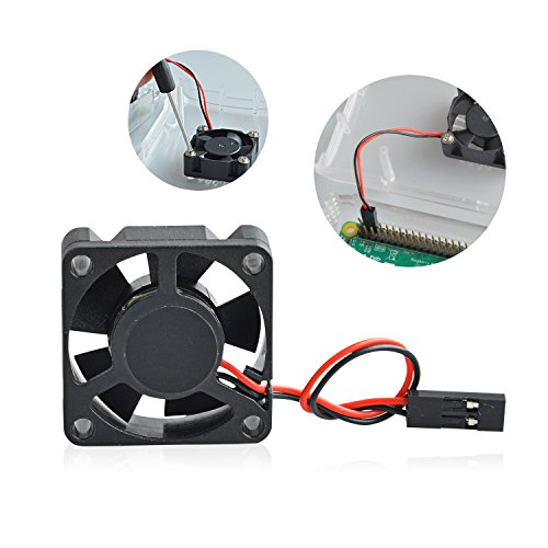 Aukru sin escobillas DC 5V 0.2A Ventilador + los disipadores de calor para Raspberry Pi 2 modelo B / Raspberry Pi 3 Modelo B, B+