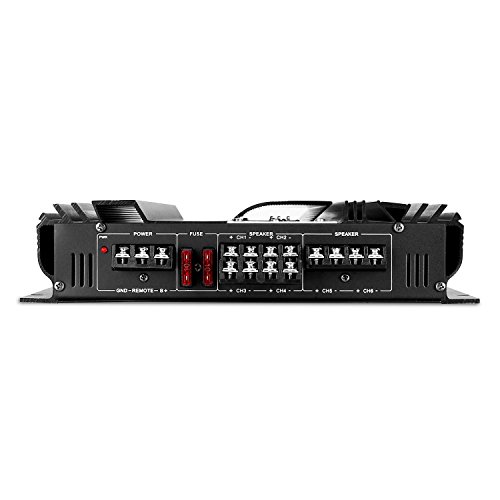 Auna Black Line 500 Equipo de Sonido HiFi para Coche (Amplificador 6 Canales 5000W, 1x subwoofer Doble 2000W, 4X Altavoz 6.5" 800W, Set Cables)