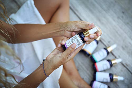 Aura Spray “ 7 Chakras ” para Alinear Tus Chakras – con energía de Cristales y aceites Esenciales Naturales de Frangipani, Incienso y Naranja - Hecho a Mano en Bali bajo la Luna Llena - 100ml