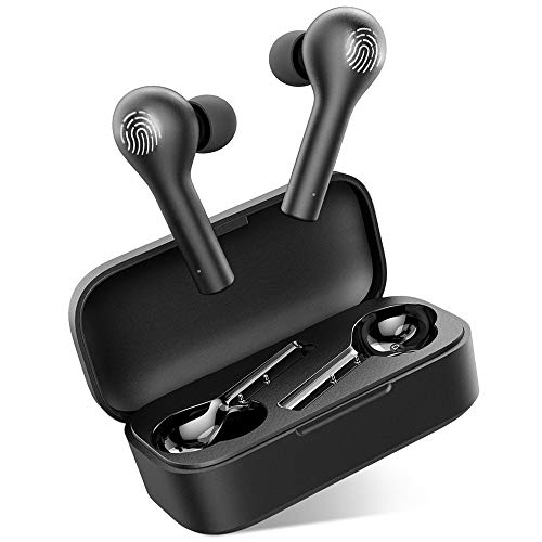 Auriculares Bluetooth, HOMSCAM Auriculares Inalámbricos Bluetooth 5.0 HiFi Mini Estéreo In-Ear Auriculares Impermeable, Micrófono Incorporado, Control Táctil, Modo de Juego, Reproducción de 25 Horas