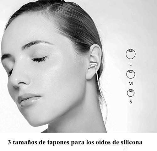 Auriculares En el oido Auricular Estéreo con Micrófono In-Ear Auriculares 3.5mm Blanco
