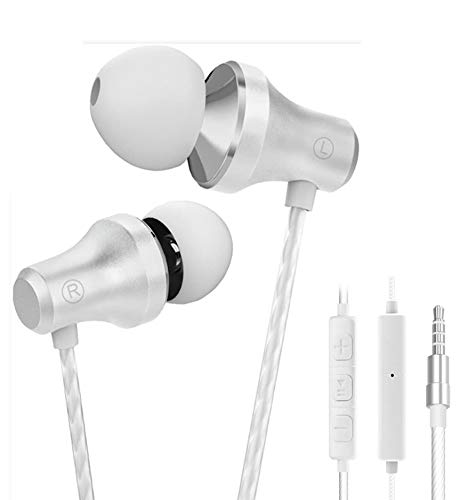 Auriculares En el oido Auricular Estéreo con Micrófono In-Ear Auriculares 3.5mm Blanco