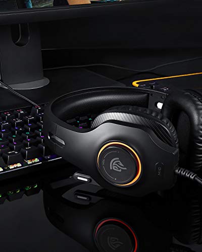 Auriculares Gaming Luces RGB, EasySMX [Regalos Originales] Cascos Gaming con Cancelación de Ruido para PS4 & Xbox One S/X Controller, PC, Laptop, Nintendo Switch, Tablet y Móvil, Auriculares ps4