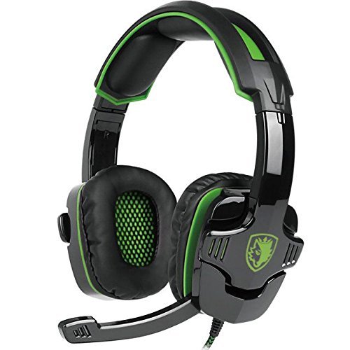 Auriculares Gaming para PS4 PC,Sades SA930 Cascos Ruido Reducción de Diademas Cerrados Profesional con Micrófono Limpio Sonido 3.5mm Compatible Xbox One Tablet Portátil Mac(Verde)