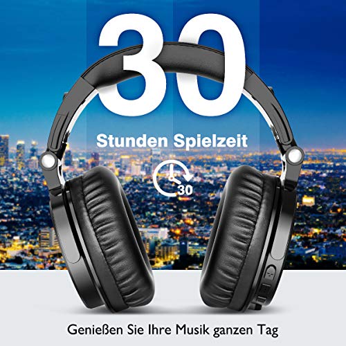 Auriculares inalambricos Bluetooth Inalámbrico con micrófono para Hablar con Manos Libres hasta por 30 Horas Auriculares inalámbricos para el teléfono Inteligente PC portátil