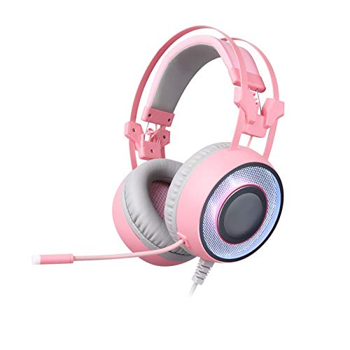 Auriculares para Juegos/Cable para Juegos 7.1 Canales/micrófono para Auriculares, Pink