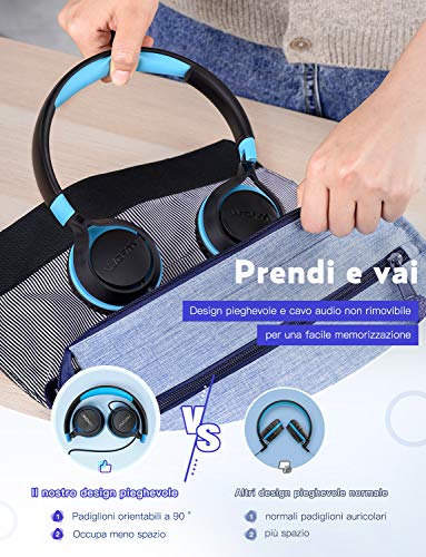 Auriculares para niños,Mpow CHE1 Volumen Limitado en el oído Auriculares para niños con Conector de Audio de 3.5 mm para niñas y niños, Auriculares con Cable Ajustable y Plegable