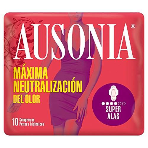 Ausonia Super Compresas Higiénicas con Alas - 10 unidades