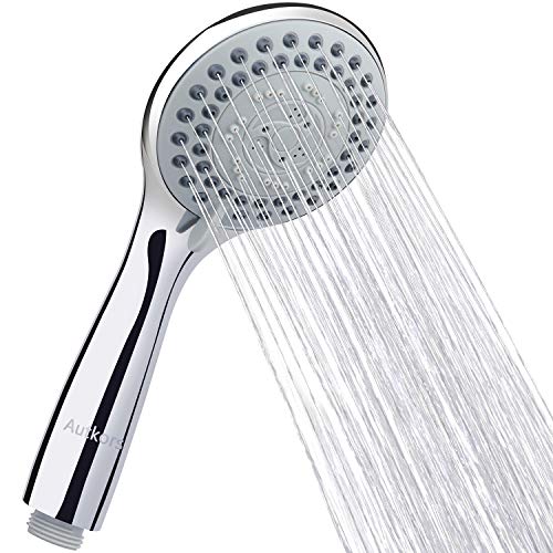 Autkors Alcachofa Ducha, Mano la Cabeza de Ducha Universal 5 Modos Cabezal de Ducha de Mano Ahorro de Agua Extraíble de Cromo Ducha de Masaje