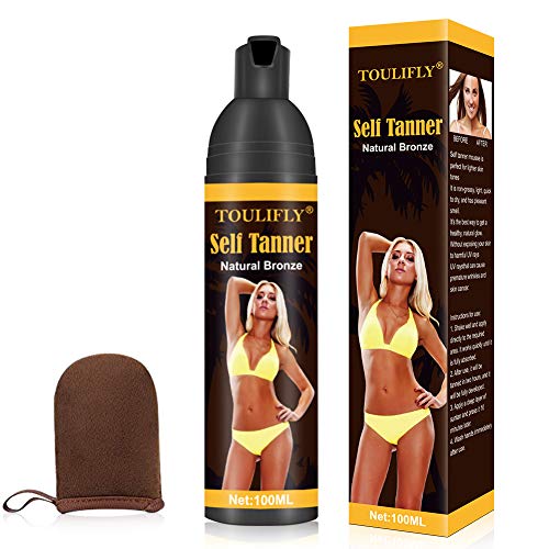 Autobronceador,Autobronceador Corporal,Autobronceador Facial,Acelerador de Bronceado,Self Tan Mitt Applicator,Loción Bio Oil para un Bronceado Natural,Brillo Bronceador para Rostro y Cuerpo