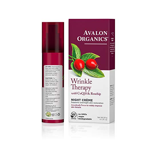 Avalon Organics Crema de noche de defensa contra las arrugas, 50 ml