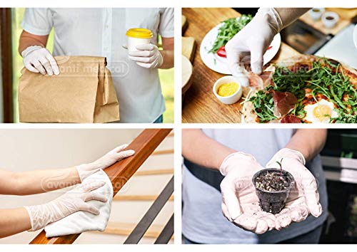 Avanti Guantes de látex desechables sin polvo Examen médico 100 piezas tamaño M no estéril para procedimientos cosméticos y médicos, artículos de limpieza, cocina y alimentos seguros Ambidiestros