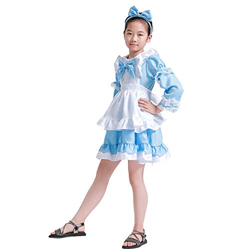 Avsvcb Cosplay Disfraz de Navidad para niños Alice Fantasy Wonderland Vestido de Princesa Halloween Novedad Regalo Disfraz de sirvienta Bruja Disfraz